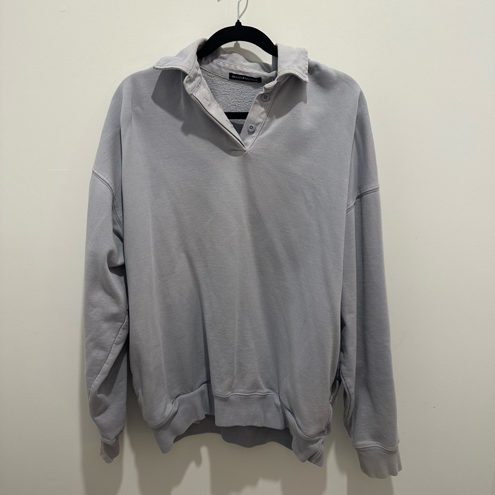 Brandy Melville Blue Collared Sweatshirt